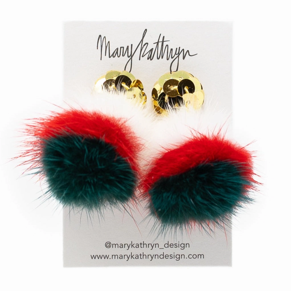 Deck the Halls Puff Earrings Casual Design Stylish Pop