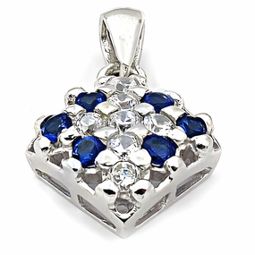 Everyday Present Green Piece Latest Luxury Blue Glass Cubic Zirconia Silver Pendant - Shop Now