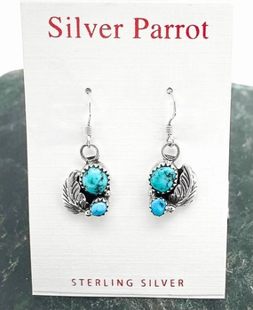 Beautiful Sterling Silver Navajo Turquoise Earrings Casual Look Opulent Craft