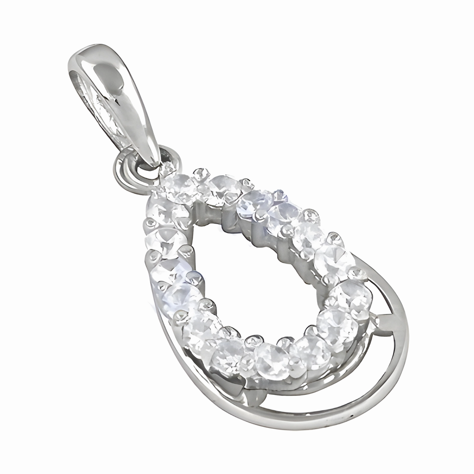 Stunning Cubic Zirconia Gemstone Silver Pendant by Famous Designer Travel Ready Versatile Accessory