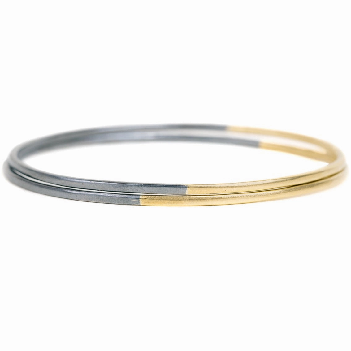 Black   Gold Legacy Stacker Bangles - 18k gold   Oxidized Silver All Day Look Enchanted Edge