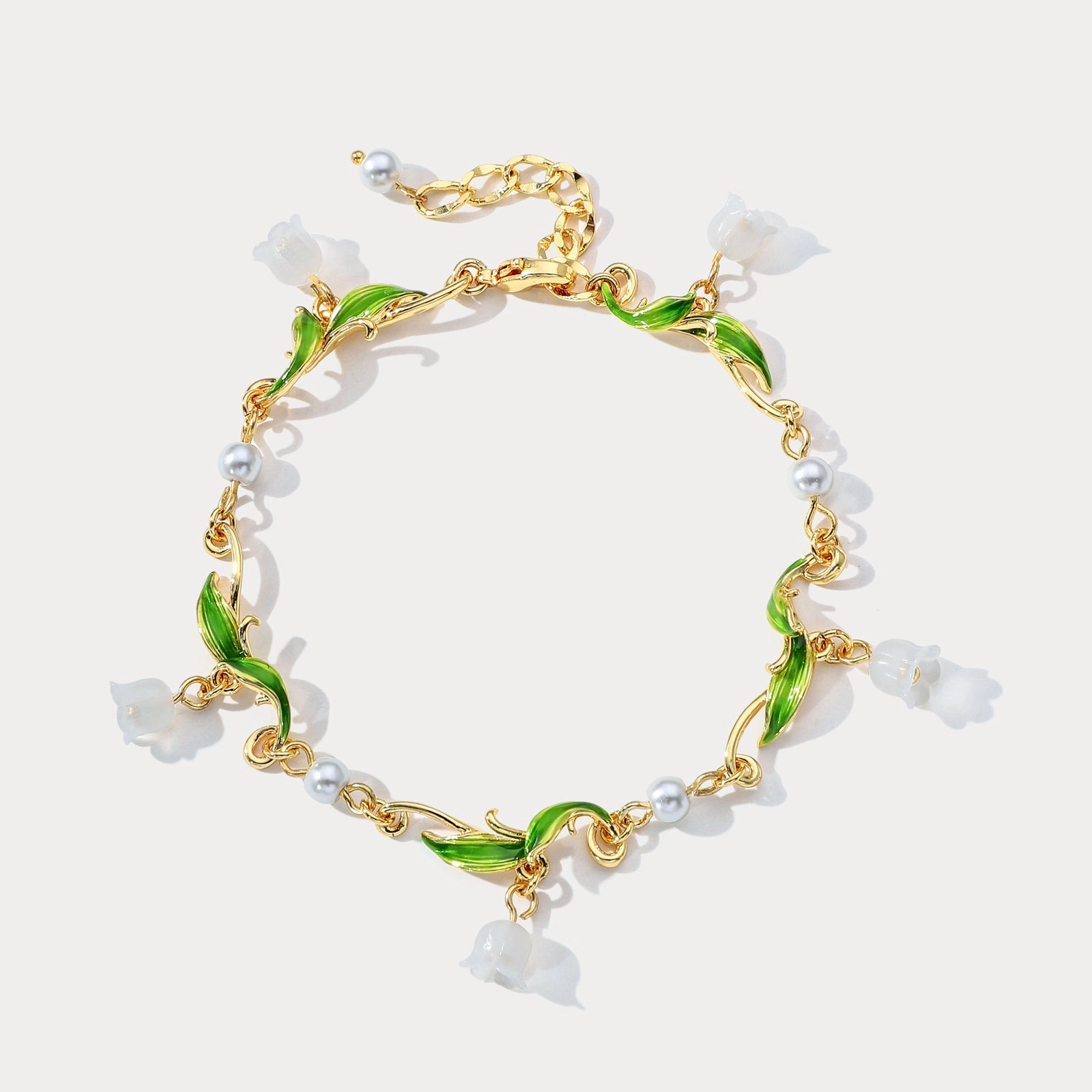 Petite Glam Lily of the Valley Charm Bracelet