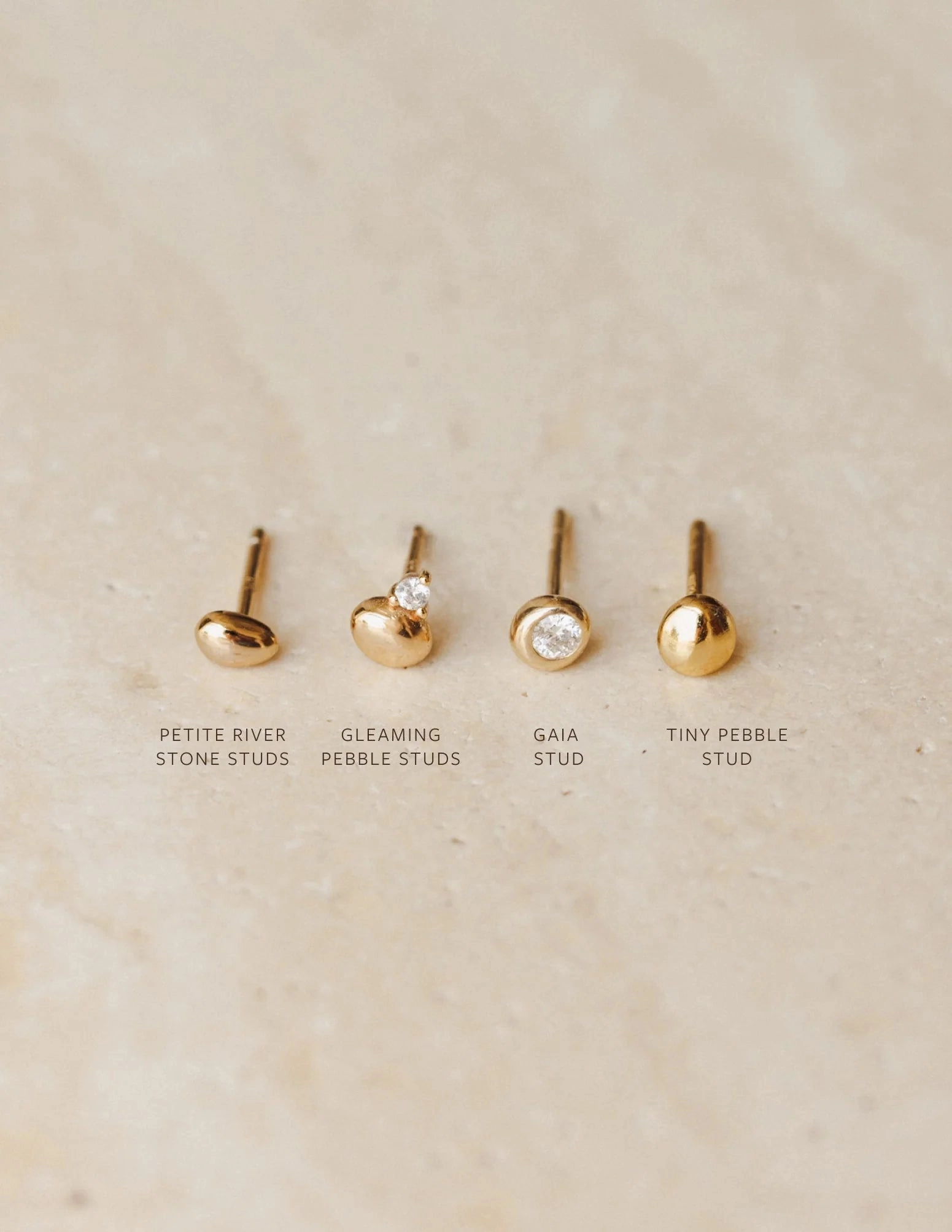 Tiny Pebble Studs Metallic Accent Safe Adornment