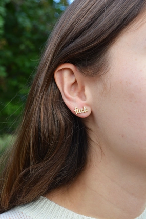 F*** Rhinestone Studs Fresh Touch Sculptural Feel