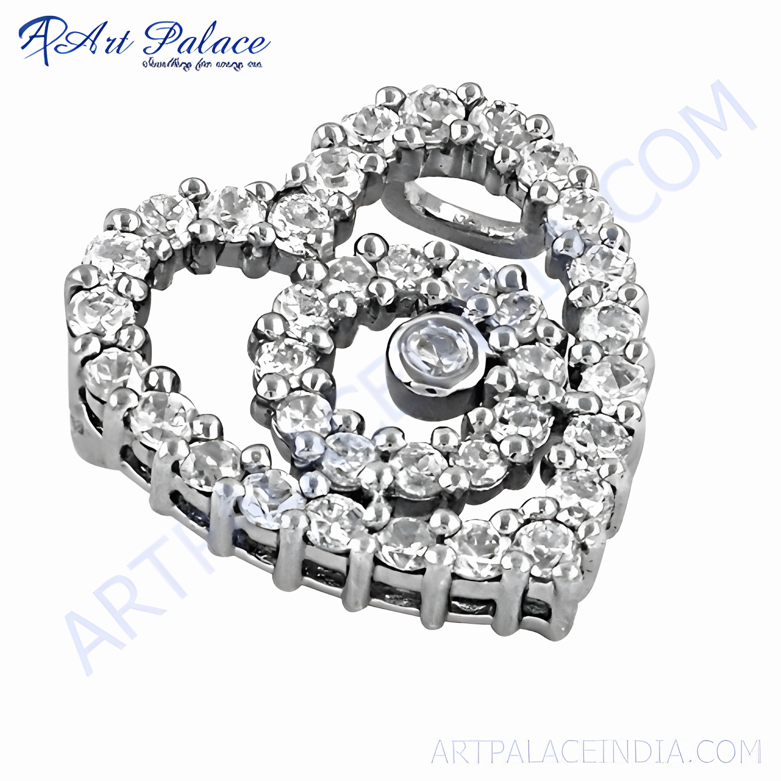 Fine Present Heart-Shaped CZ Silver Pendant - Elegant Sterling Silver Jewelry