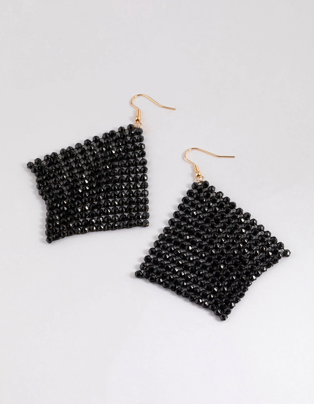 Black Diamante Chainmail Drop Earrings Neutral Spark Romantic Gift
