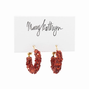 Luxe Shine Up Light Feature Crimson Glitter Hoops