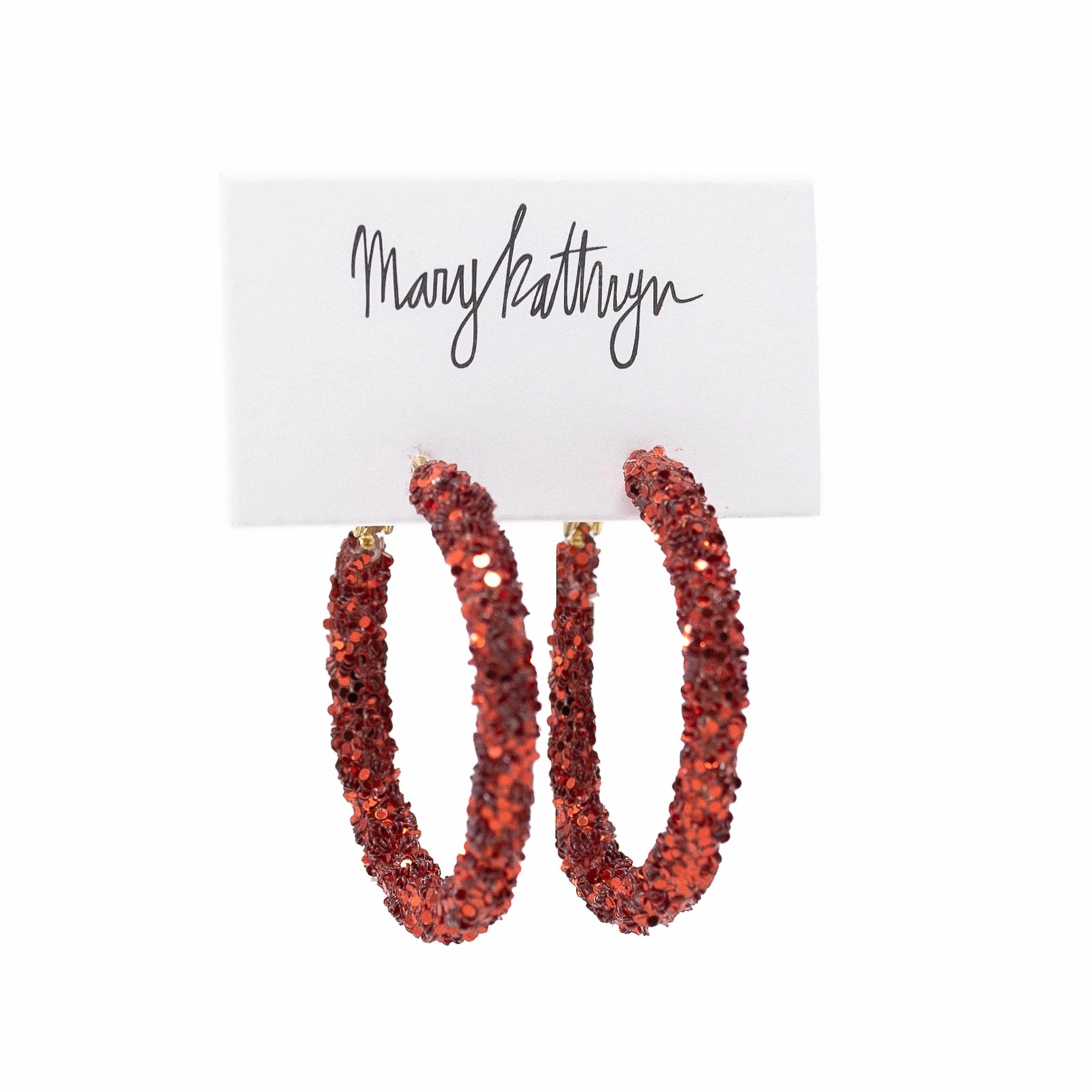 Romantic Set Crimson Glitter Hoops