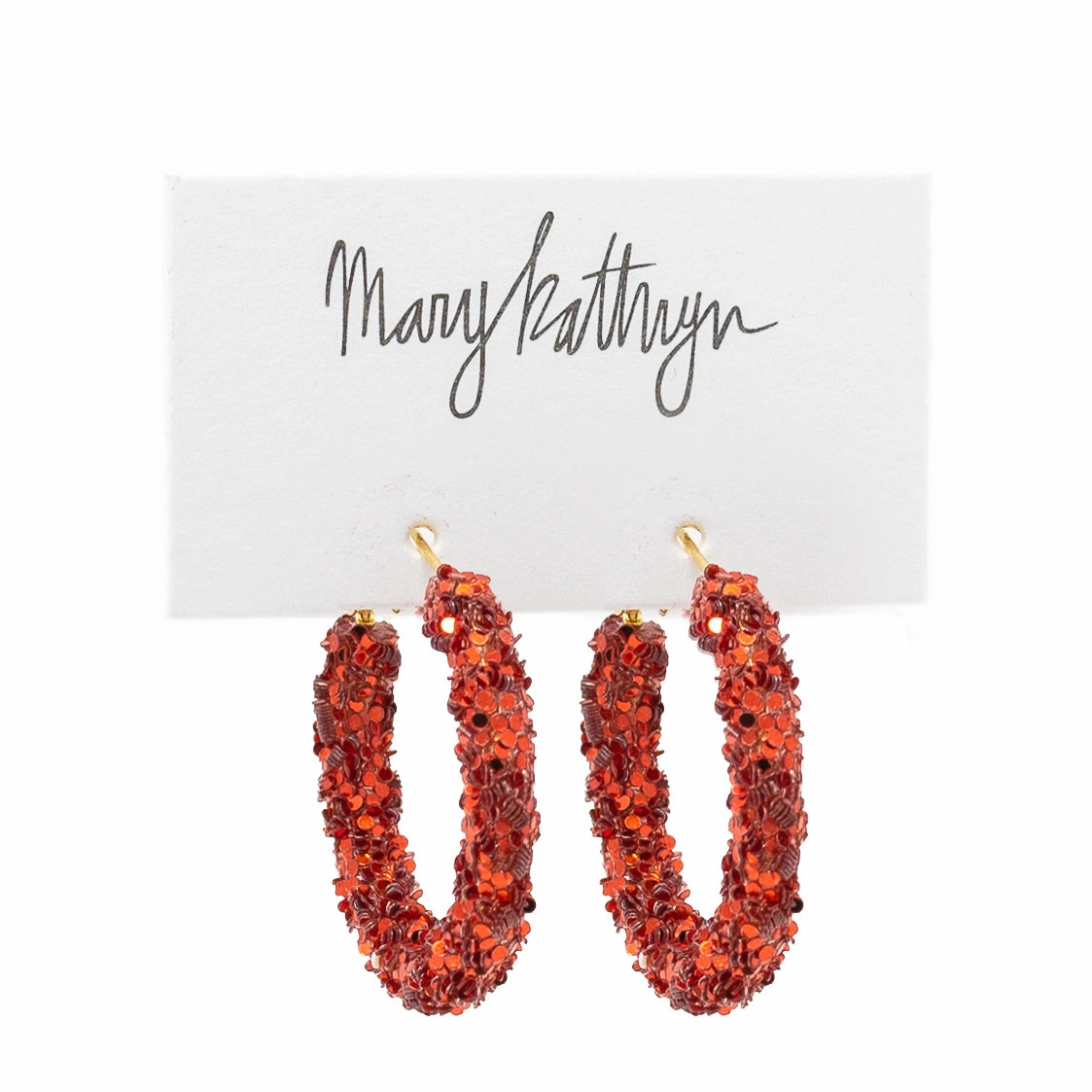 Crimson Glitter Hoops Bold piece