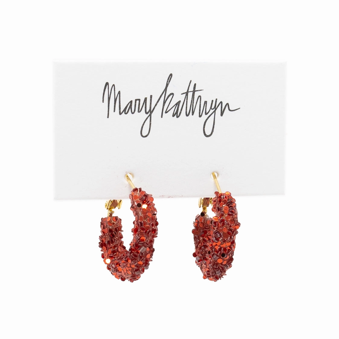 Luxe Shine Up Light Feature Crimson Glitter Hoops