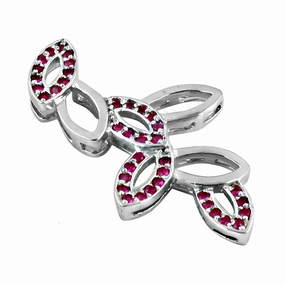 Delicate Present Graceful Design Stylish Pink Cubic Zirconia Silver Pendant - Trendy Jewelry