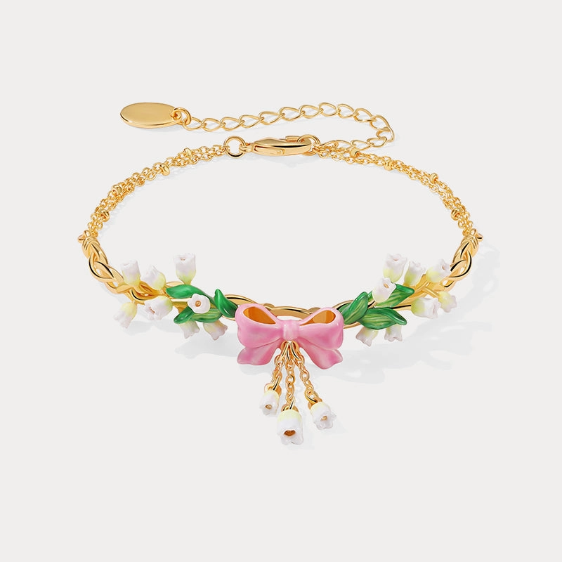 Lily Of The Valley Bowknot Bracelet Delicate Charm