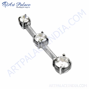Stunning Cubic Zirconia Silver Pendant - Gemstone Jewelry Collection Affordable Gift Retro Gift