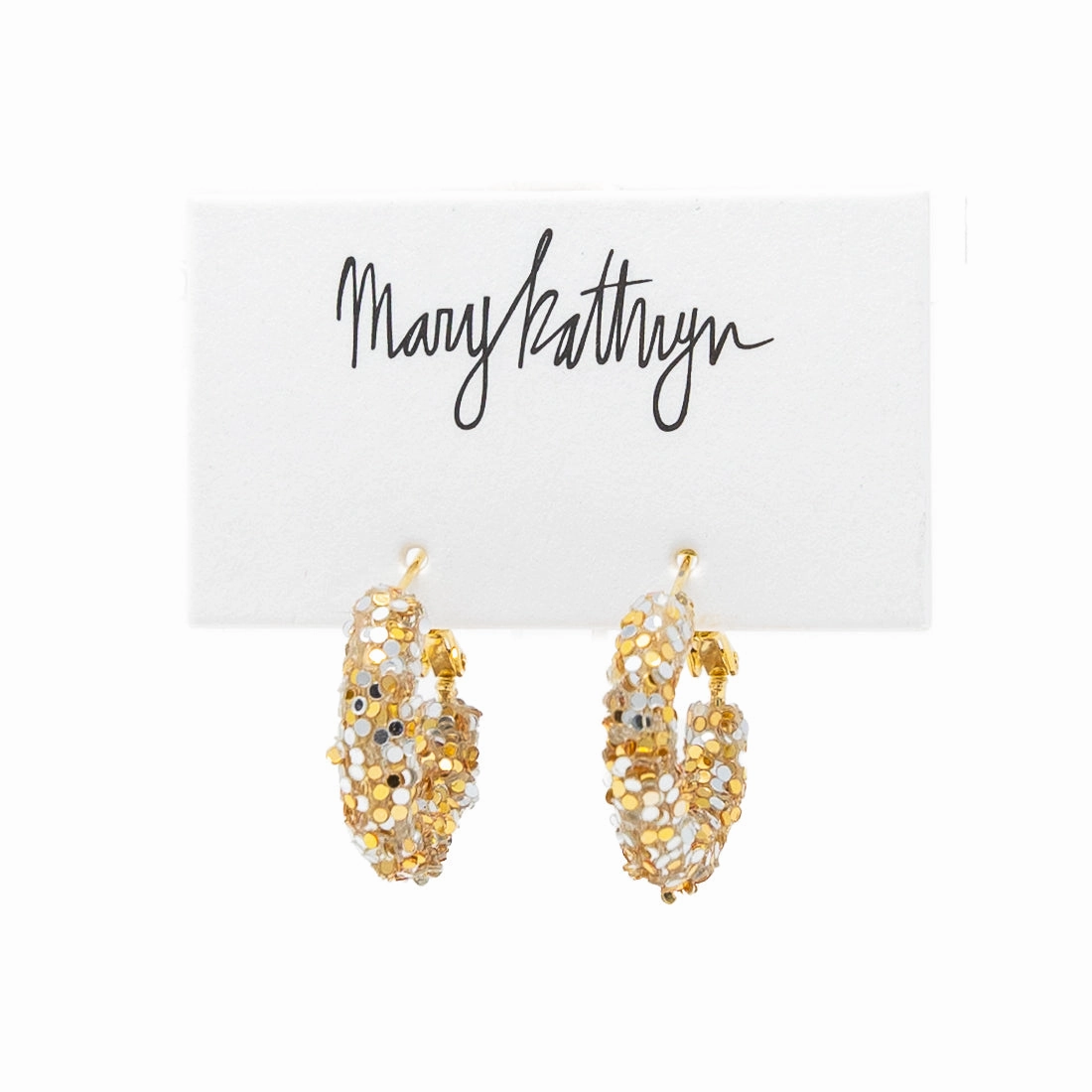 Mixed Gold   Silver Glitter Hoops Birthday Surprise