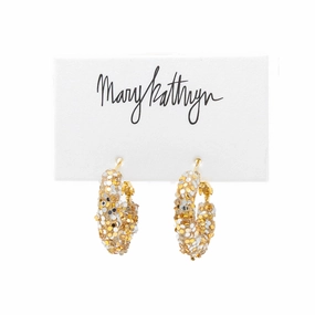 Mixed Gold   Silver Glitter Hoops Birthday Surprise