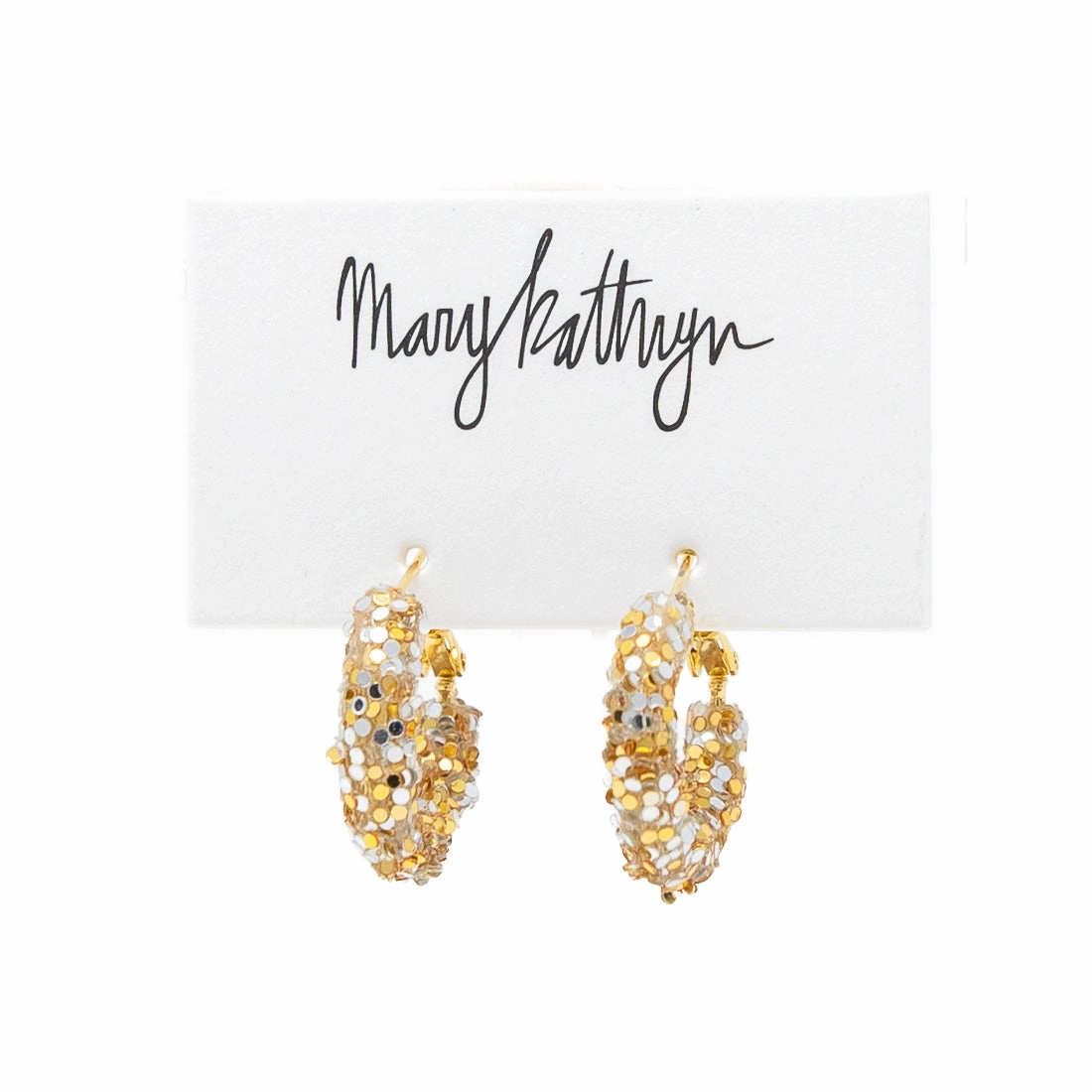 Flawless Radiance Mixed Gold   Silver Glitter Hoops