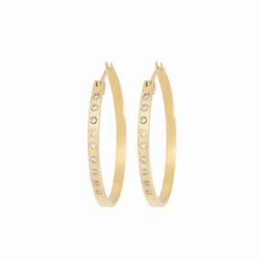 Chic Flow Fav Gold Hoops - 18ky Gold   VS Diamonds
