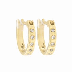 Luxury Edge Versatile Design Fav Hoops Chubby - 18ky Gold   VS Diamonds