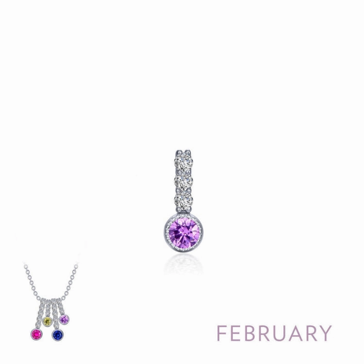 February Birthstone Love Pendant Excellent Design Trend Detail