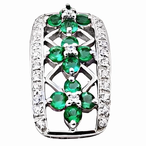 Feminine Unique Design Apatite Cubic Zirconia Gemstone Silver Pendant - Spiritual & Latest CZ Pendant Fashionable Ornament Soft Accent