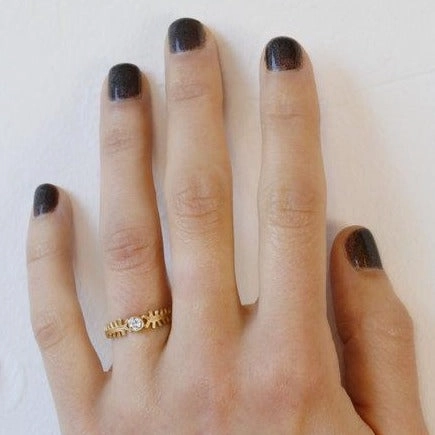 Fern Dell Solitaire Diamond Ring - 14k White Gold   Diamond Evening Glamour