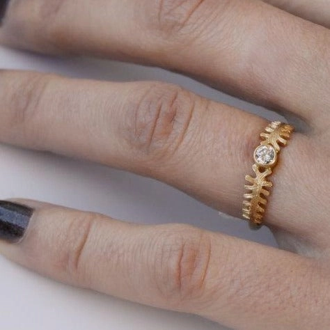 Fern Dell Solitaire Diamond Ring - 14k White Gold   Diamond Simple Form