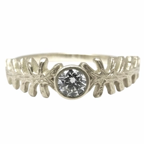 Fern Dell Solitaire Diamond Ring - 14k White Gold   Diamond Spark Ready