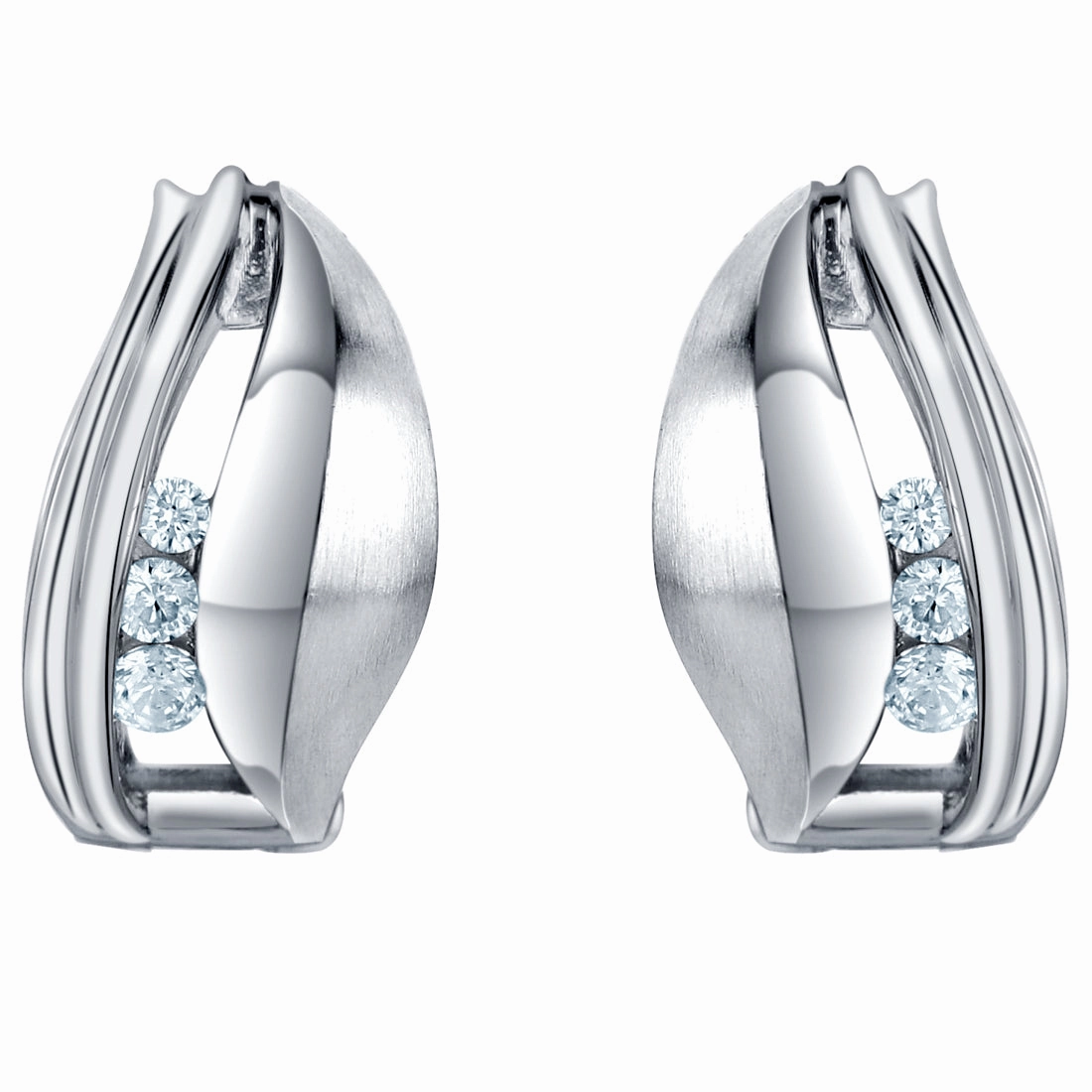 Sterling Silver Waves Huggie Hoop Earrings Opulent Ornament Daytime Adornment