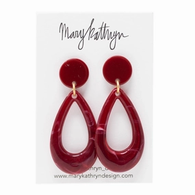 Crimson Romance Acrylic Earrings Daily Radiance