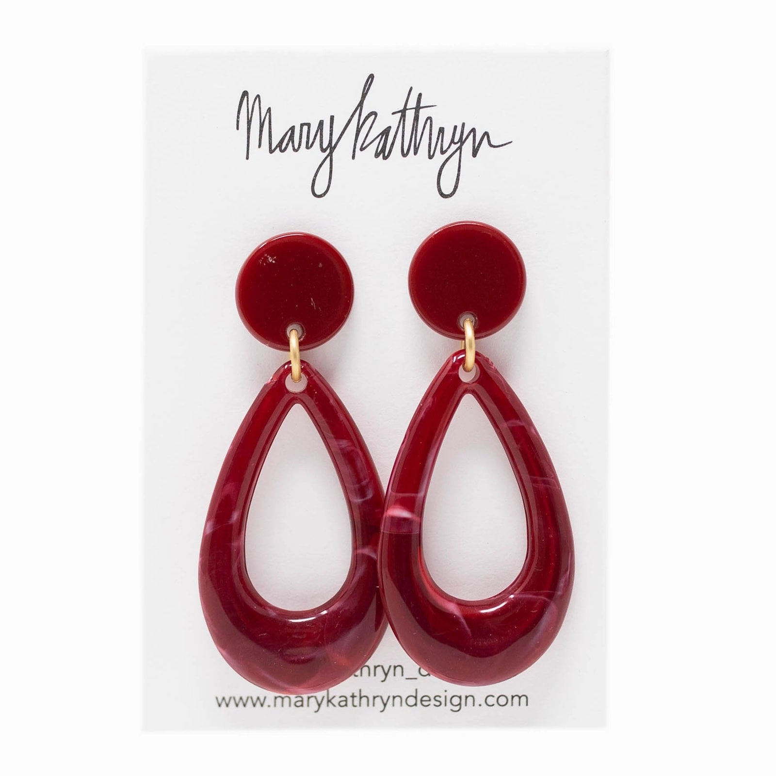 Crimson Romance Acrylic Earrings Daily Radiance
