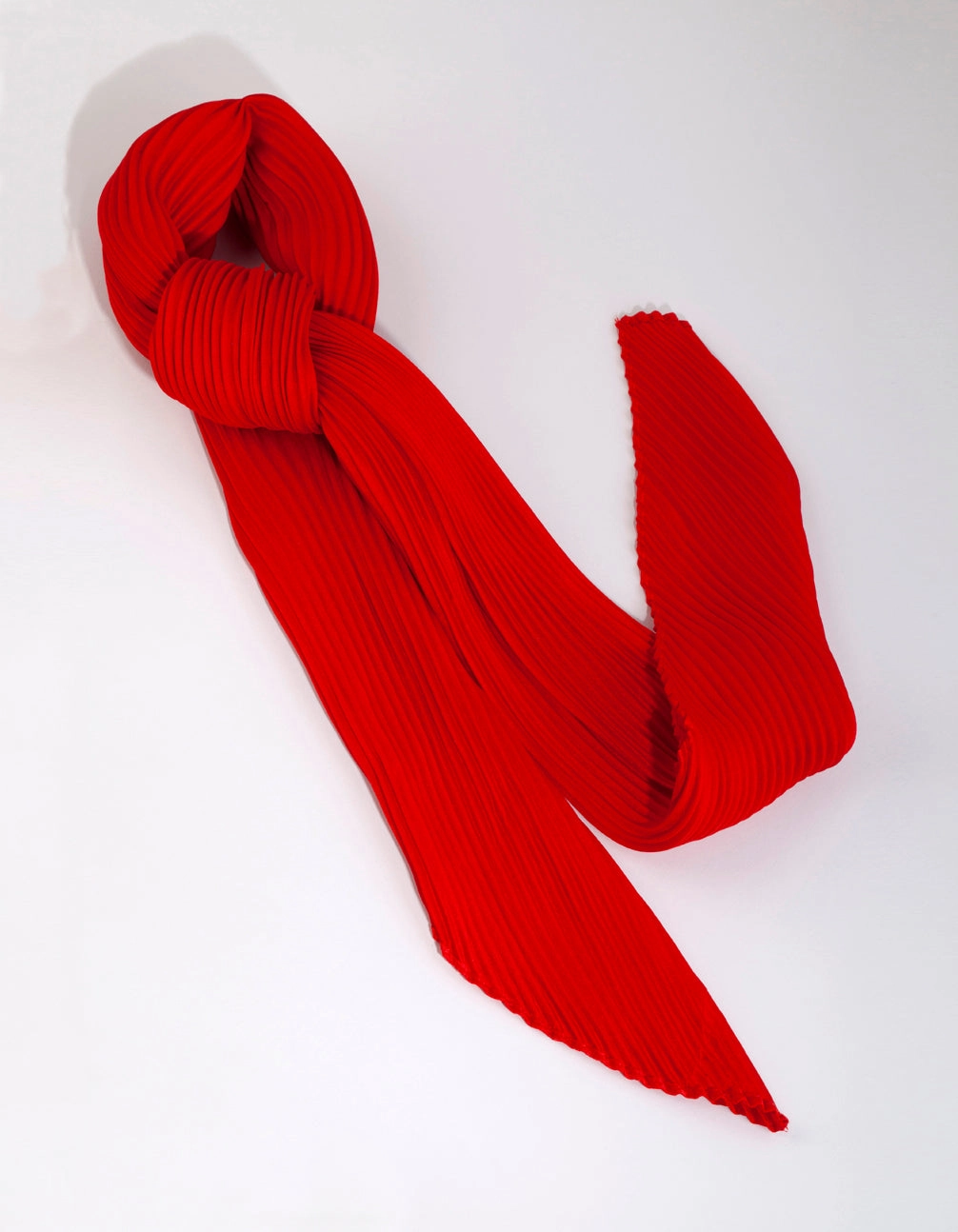 Formal Fashion Red Short Pleated Fabric Bandana Hair Scarf