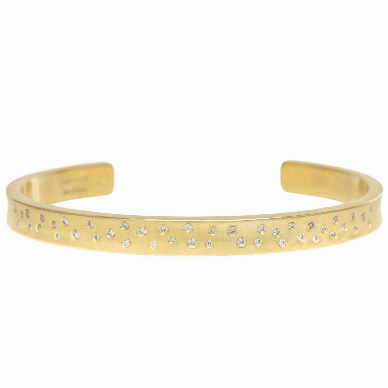 Narrow Scattered Diamond Cuff - 18ky Gold   VS Diamonds Bright Touch Radiant Craftwork