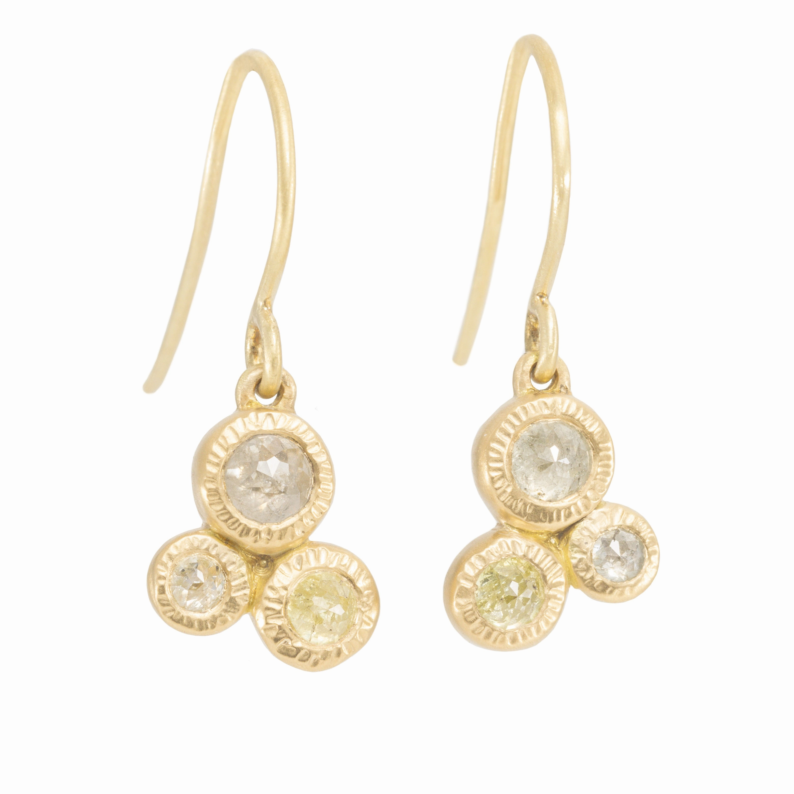 Fashion Accent Rose Cut Diamond Drops - 18ky   Reclaimed Diamonds