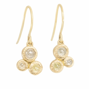 Fashion Accent Rose Cut Diamond Drops - 18ky   Reclaimed Diamonds