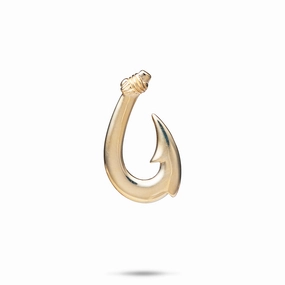 Modern Youth Fish Hook Pendant in Gold - 24mm