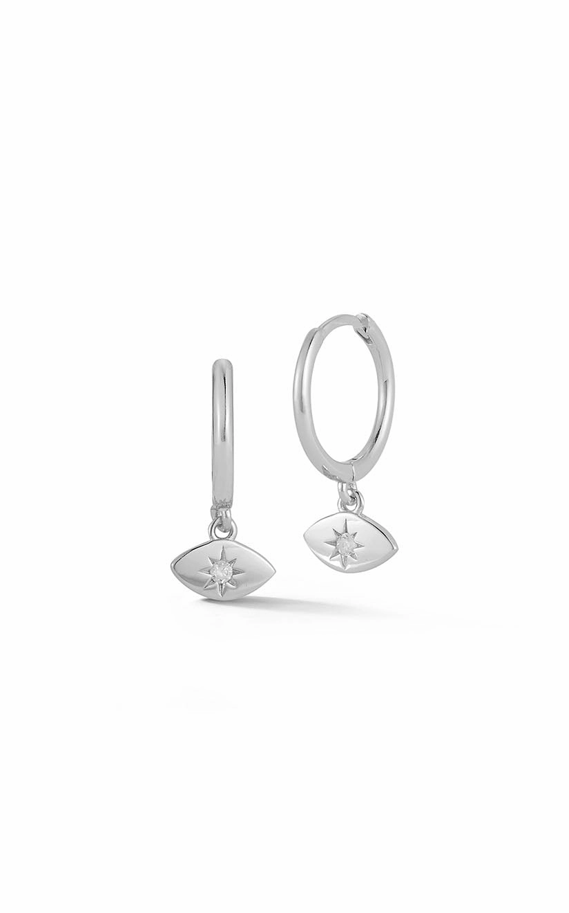 High Fashion Tiny Evil Eye Hoop Earring