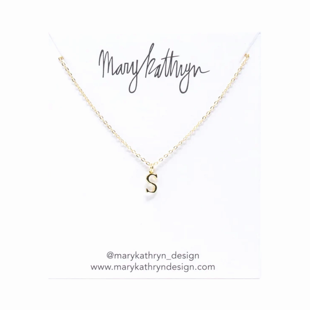 Crisp Edge Polished Mood Gold Initial Necklace
