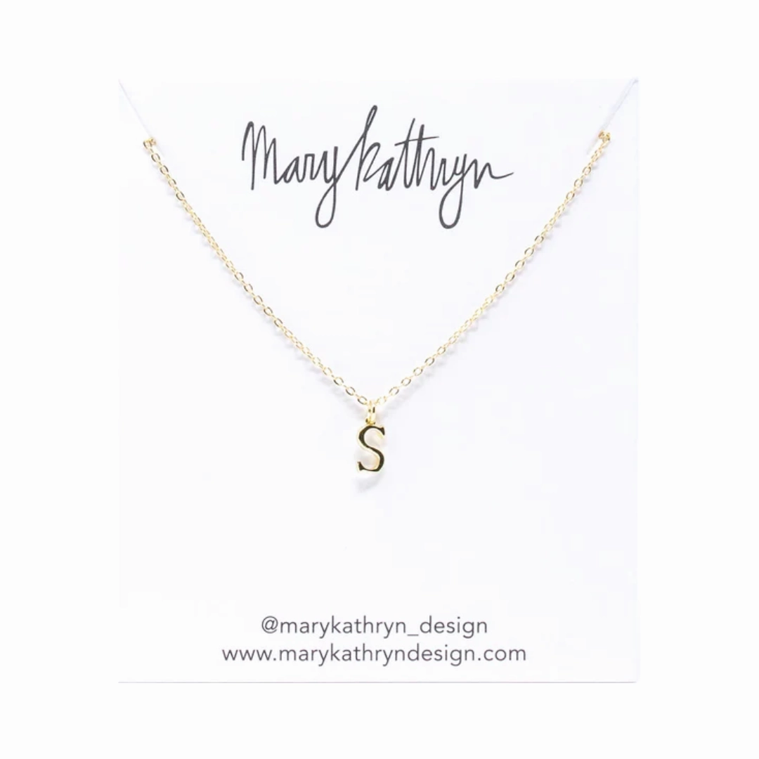 Gold Initial Necklace Bold Detailing