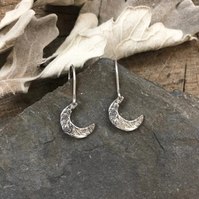 Crescent Moon Celestial Earrings - Silver Refined Charm Radiant Glam