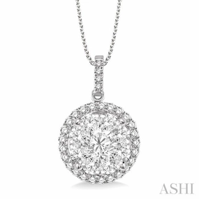 2 Ctw Lovebright Round Cut Diamond Pendant in 14K White Gold with Chain Decorative Pendant