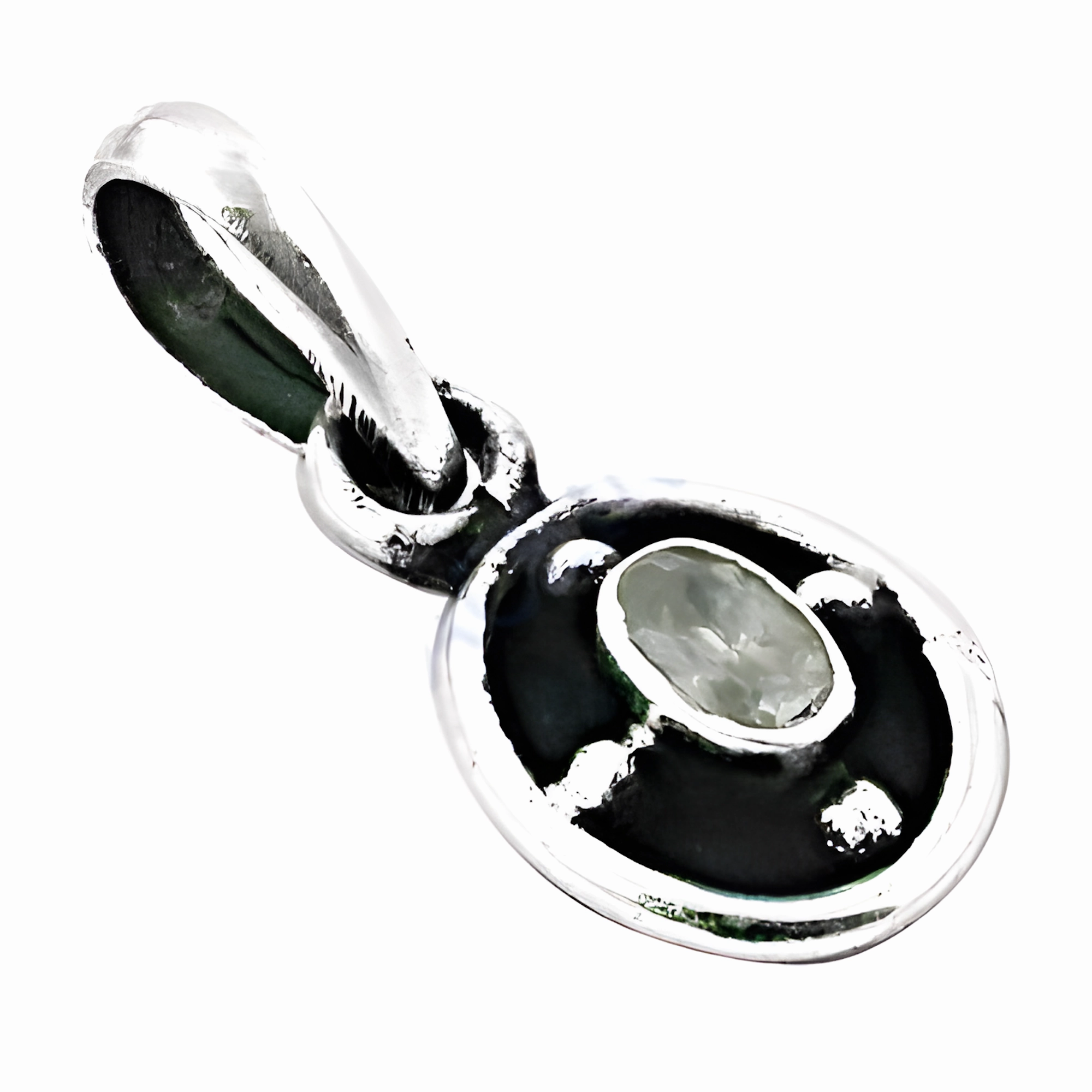 Formal Beaded Piece Stunning 925 Sterling Silver Cubic Zirconia Pendant - Bright CZ Gemstone Jewelry