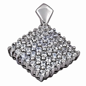 Stylish Youth Elegant Present Stunning Round Cubic Zirconia Silver Pendant - Elegant CZ Jewelry