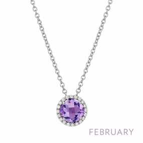 February Birthstone Necklace youth trend Fashion Kid