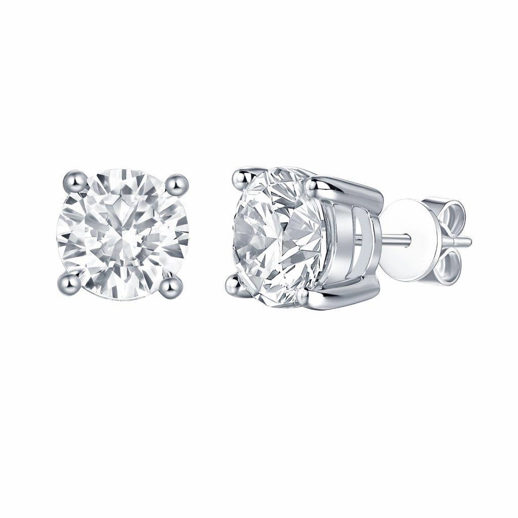 14K White Gold 5.02ctw Lab Grown Diamond Stud Earrings Vintage Decoration
