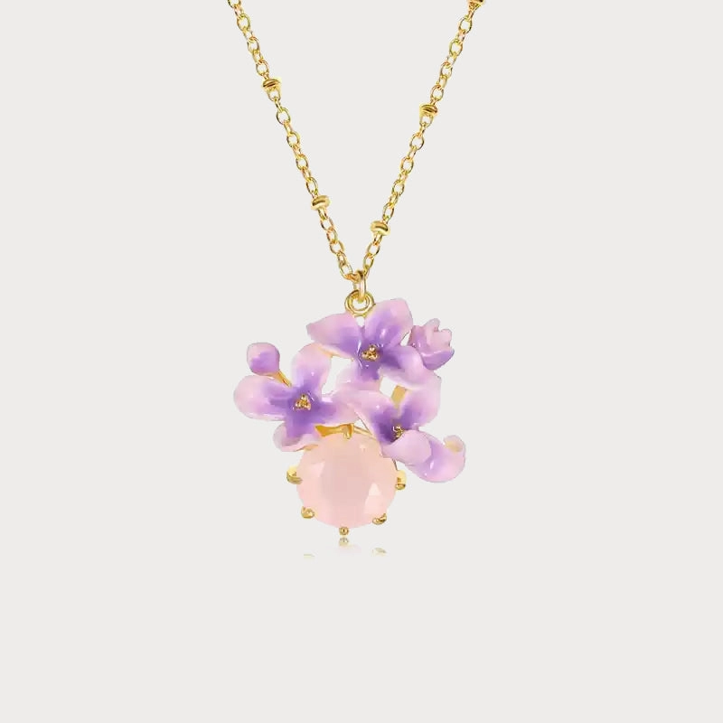 Alluring Accent Refined Elegance Early Lilac Pink Crystal Necklace