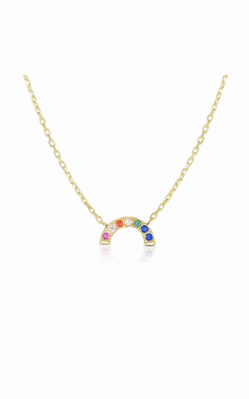 Tiny Rainbow Necklace Dazzling Style