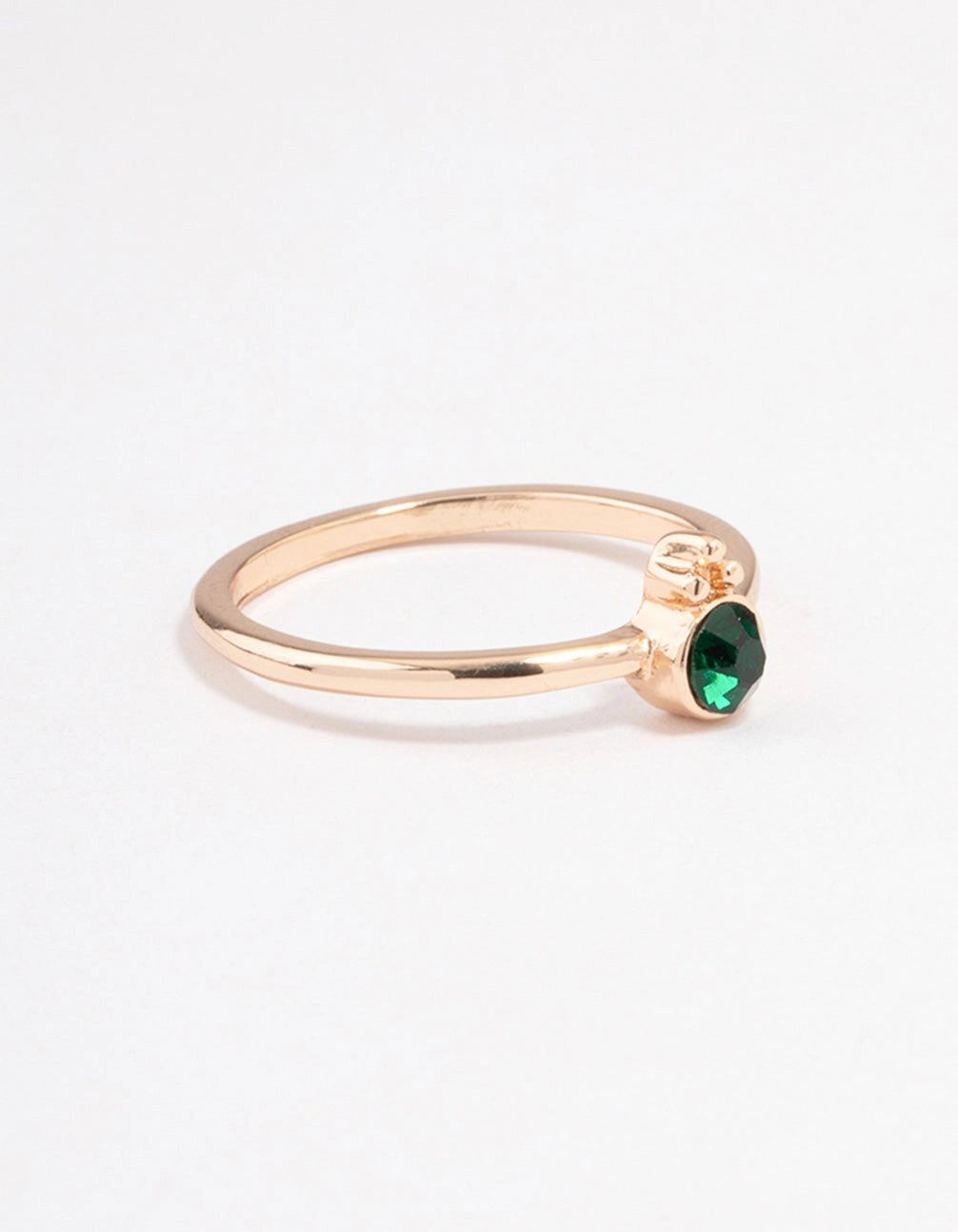 Vivid Charm Green Round Beaded Ring