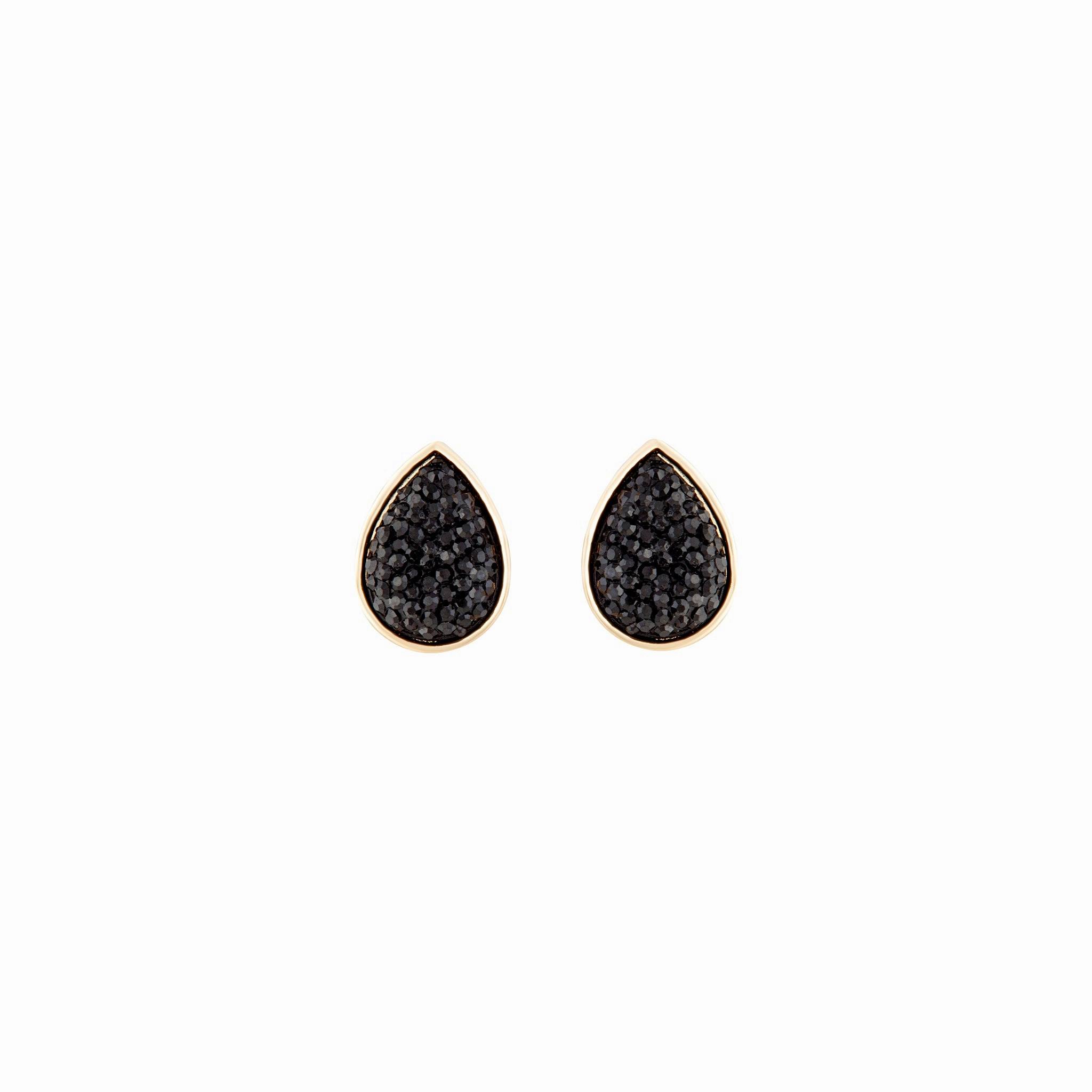 Black Teardrop Jelly Stud Earrings Glamour Accessory Gleaming Charm