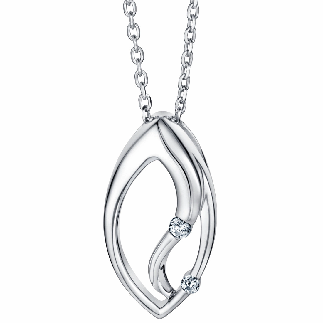 Sterling Silver Side-Swept Charm Pendant Attractive Accessory