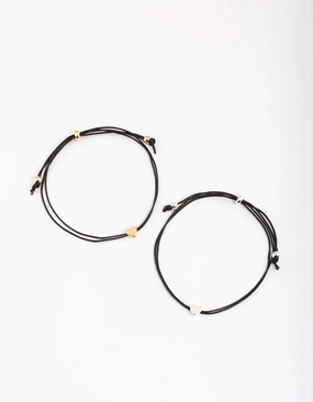 Everyday Pick Romantic Fashion Silver Cord Heart Bracelet Pack